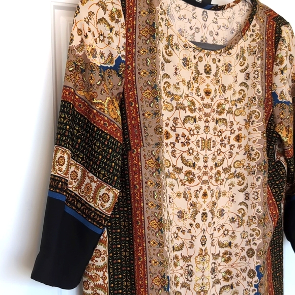 MANGO Collection Dress in Women's size S with beautiful gold brown motif - Picture 5 of 6